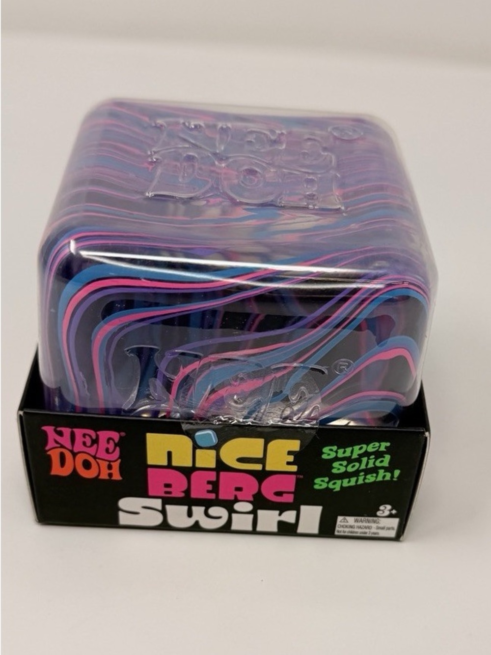 Nee Doh Nice Berg Swirl Super Solid Squish - Purple Pink Swirl